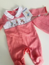 Newborn  JOJO MAMAN BEBE BNWT PETER RABBIT CHRISTMAS Baby Clothes Sleepsuit Set