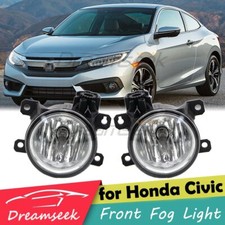 FOR HONDA CIVIC 2016-2021 PAIR FOG BUMPER LIGHT DRL LAMP REPLACEMENT WITH BULB
