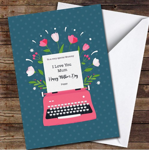 Pink vintage typewriter - typewriter, with