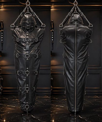 Real leather body bondage - real,