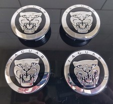 Set of 4 x Jaguar Centre Caps  (BLACK)