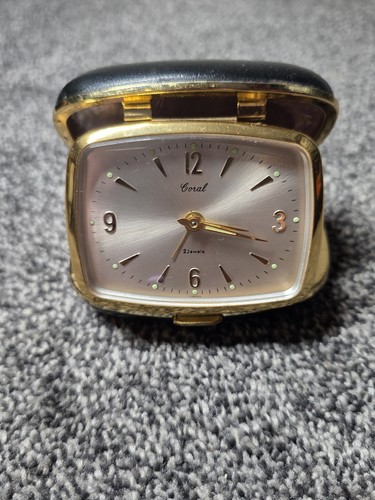 Vintage coral travel alarm - vintage,