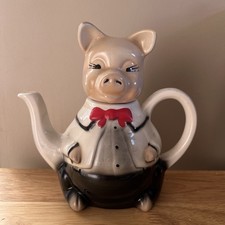 Tony Wood Pig Teapot Vintage