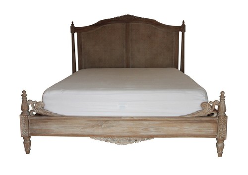 French rattan bed frame - rattan,
