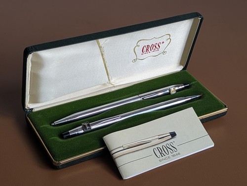 Cross chrome pen pencil set - chrome,