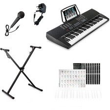 61 Keys Electronic Keyboard Digital Music Piano Instrument, Microphone & Stand