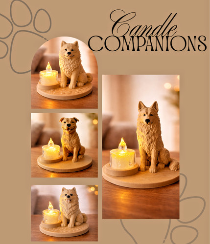 Dog candle holder 3d printed - dog,