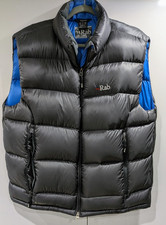 Rab Neutrino Vest Men’s Down Fill Pertex Quantum Grey Black Bodywarmer - Large