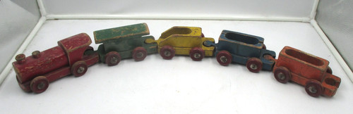Wooden train with four - with, block