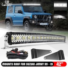 Roof 42" LED Light Bar Combo+ mounting brackets + Wire fit Suzuki Jimny 99 - 19