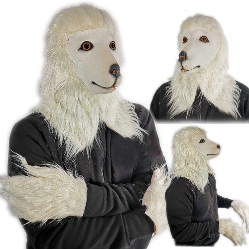 White poodle mask - poodle,