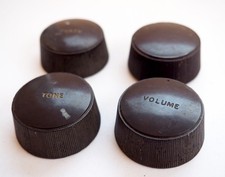 Bakelite Radio Knob Dials. GEC? Volume, Tone, Tuner (+Wave Length) Vintage  (N5)