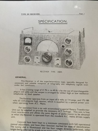 358 receiver eddystone - 358, manual