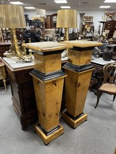 Pair Art Deco Columns Walnut