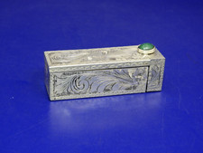 Antique Art Deco Italian Sterling Silver 800 Lipstick Holder/Compact Mirror.
