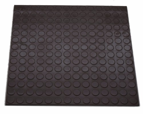Rubber floor tiles sepia brown - rubber,