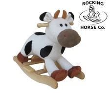NEW Plush ROCKING COW - Black & White Cow with Sound Effects on Wooden Rockers