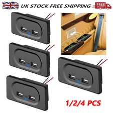 1-4x 12v 3.1a Dual USB Socket Charger Panel Caravan Motorhome Camper USB Plugs