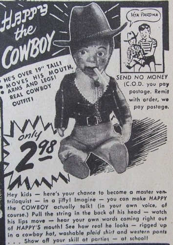 Vtg 1952 happy the - happy, cowboy