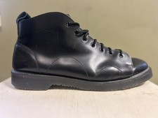 George Cox x Fred Perry Leather Monkey  Boots Black Military Punk Sz UK 11 US 12