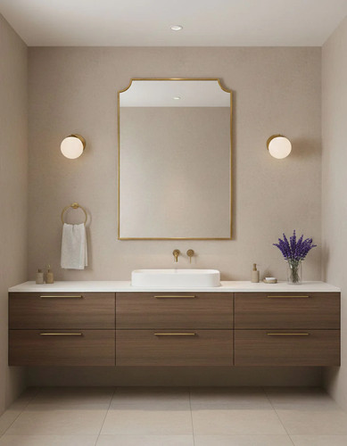 Modern bathroom wall mirror - wall,