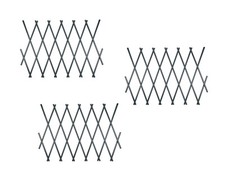 Garden Wall Trellis Plastic PVC Expanding Plants Fence Panel 6ft x 40cm Grey x3