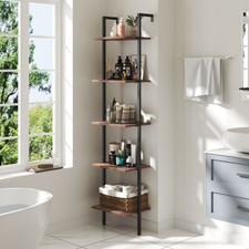 Industrial Ladder Shelving Unit 5Tier Display Stand Book Shelf Wall Rack Storage