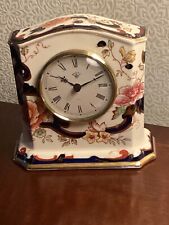 MASONS BLUE MANDALAY MANTLE  CLOCK, HAND PAINTED, NEW BATTERY ,PERFECT ORDER