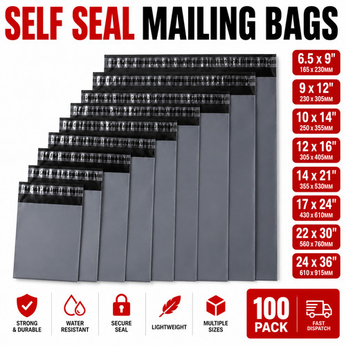 Grey mailing bags - grey,