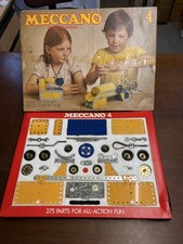 Vintage Meccano Set 4, from 1977, 100% complete in Original Box with Manuals B