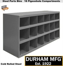 Work Shop Parts Bins Pigeonhole 18 Steel Storage Compartments Fittings Nut Bolt
