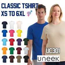 Mens Classic T shirts Unisex tee Plain T-shirts UC301 Uneek 100% Cotton Tshirt