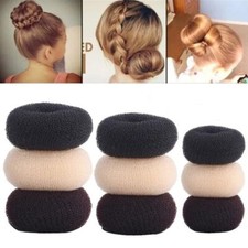Woman Hair Styling Donut Bun Maker Style Bun Scrunchy Sock Bump Hair Ring Shaper