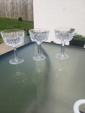 Three Tyrone Crystal Champagne Saucers in Rosses Pattern