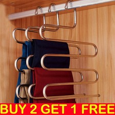 Clothes Pants Trouser Hanger, Multi Layer Storage Closet Space Saver Organizer