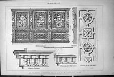 Antique Print Over Mantel Nottingham Cornice Moulding Arthur Marshall 1888 19th