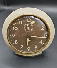Antique 1920s Alarm Clock Baby Ben Westclox Brown WORKS!