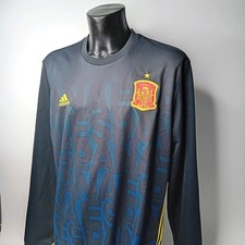 SPAIN ADIDAS MENS 2XL 2015 LONG SLEEVE FOOTBALL JERSEY - RARE RETRO SOCCER SHIRT