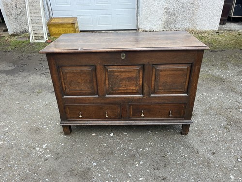 18th century oak mule chest - century,