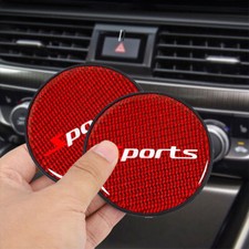 2x Carbon Fiber Cup Holder Pad