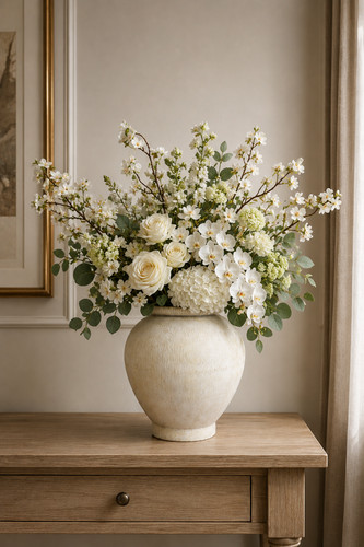 Large cream stone - large, metal