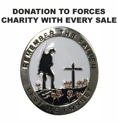 Red poppie badge with soldier - red,