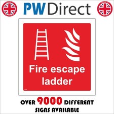 SIGN FIRE ESCAPE LADDER FI380 EVACUATION PREMISES BUILDING WINDOWS EMERGENCY