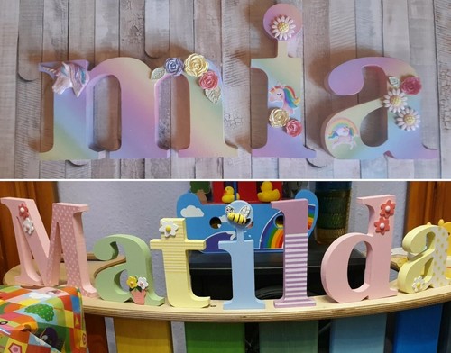 Freestanding wood letters