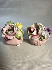 RADNOR Vintage Bone China Flower Bouquet made in Staffordshire England Set Of 2