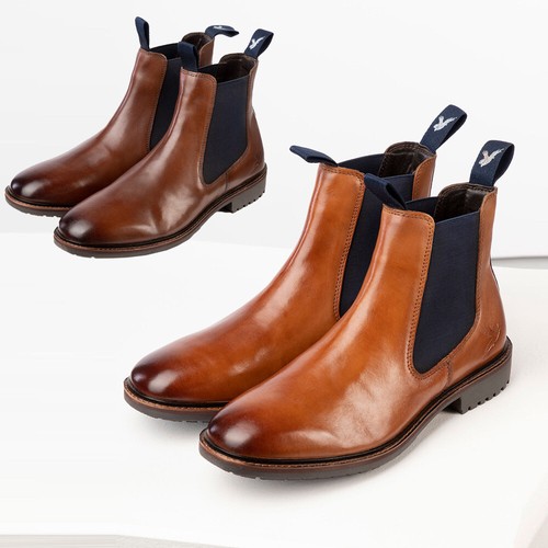 Mens leather chelsea boots - leather,
