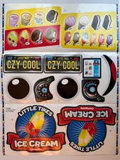 New! Authentic Little Tikes Replacement Part Decal Stickers Ice Cream Cozy Truck