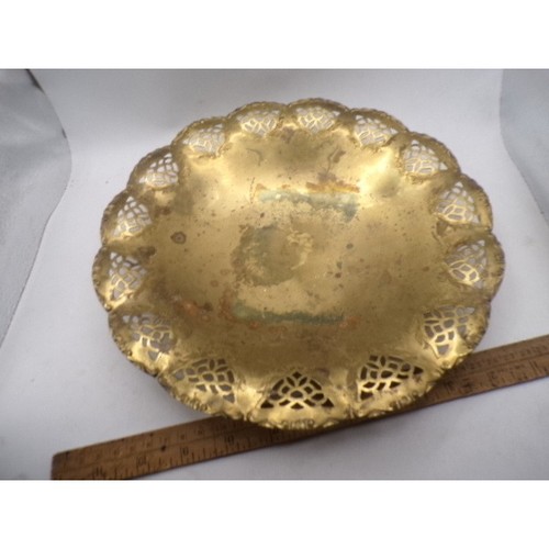 Vintage brass decorative bowl - vintage,