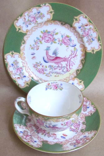 Mintons green cockatrice trio - mintons,
