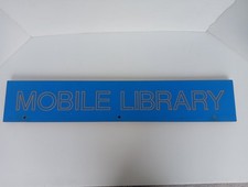 Unique Vintage Original Wooden School Sign 80s/90s Mobile Library Blue